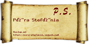 Póra Stefánia névjegykártya